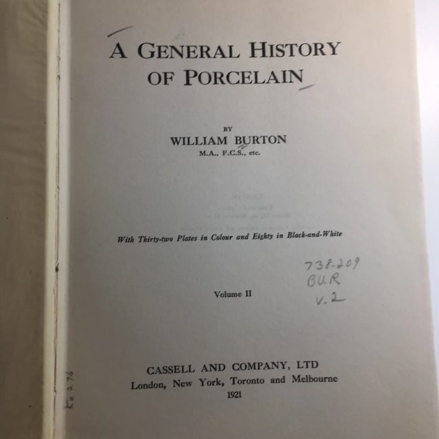 1921 General History of Porcelain William Burton Book For Sale - Image 4 of 13