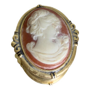 Vintage 1980s Victorian Revival Estée Lauder Cameo Solid Perfume Compact
