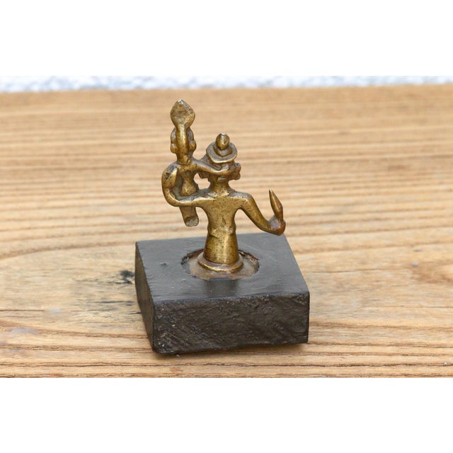 Indian Miniature Bronze Warrior Figure For Sale - Image 4 of 8