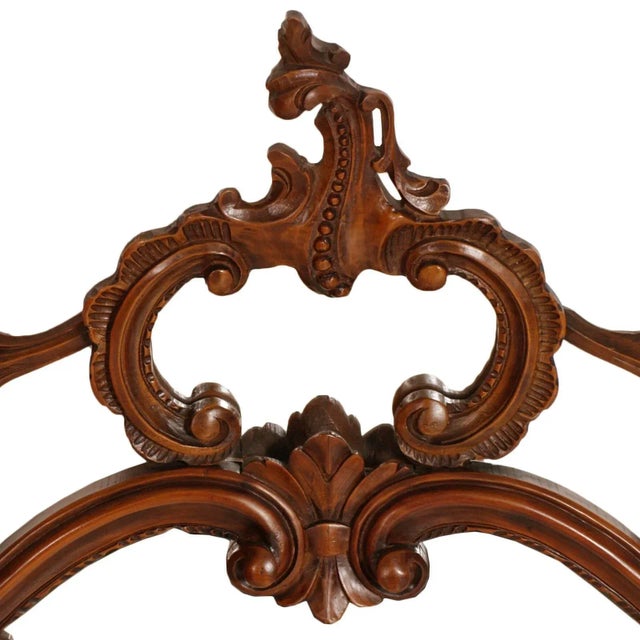 Baroque Antique Venetian Carved Walnut Wall Mirror from Testolini & Salviati For Sale - Image 3 of 6