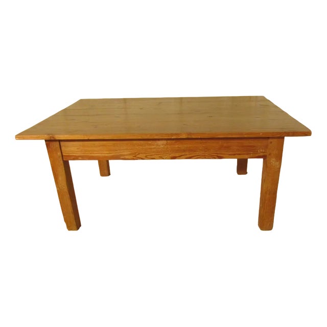 Farmhouse Style Pine Coffee Table, 1960s For Sale
