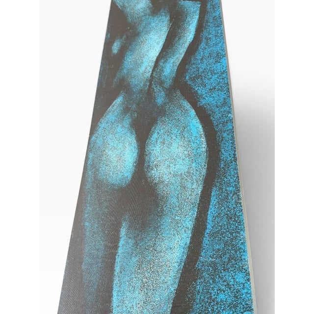 1960s Mid-Century Modern, C. 1960s, Blue Nude Figure Panels — Diptych - a Pair For Sale - Image 10 of 11