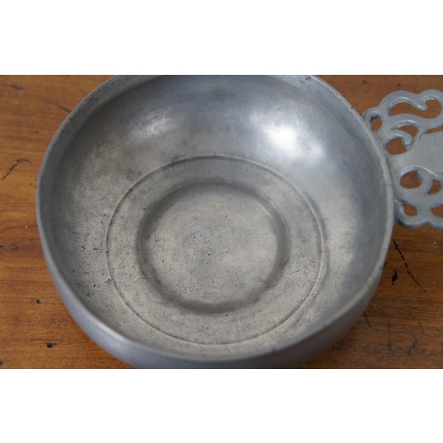 Antique 18th Century English Pewter Porringer Cup Bowl Porridge Dish For Sale - Image 10 of 13
