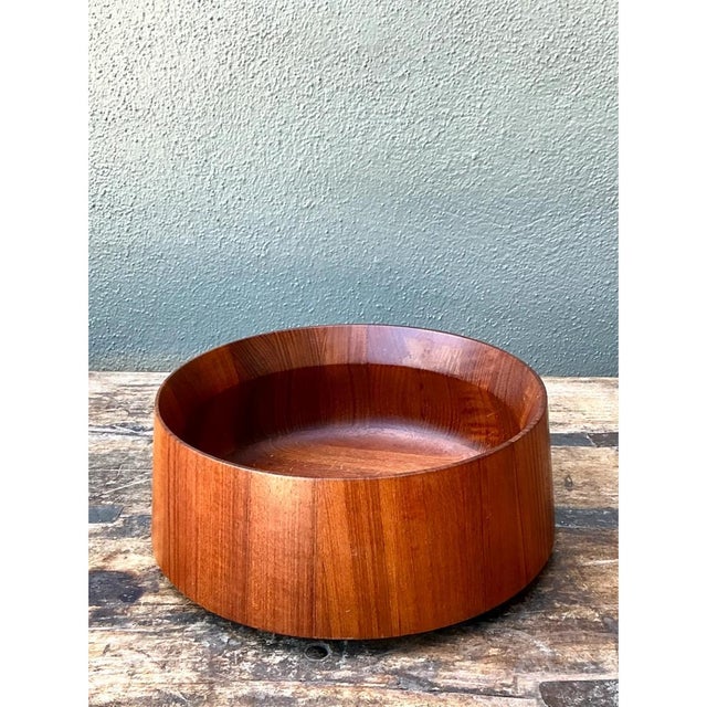 Late 20th Century Vintage Nambe Teak Wood Salad Bowl For Sale - Image 5 of 12
