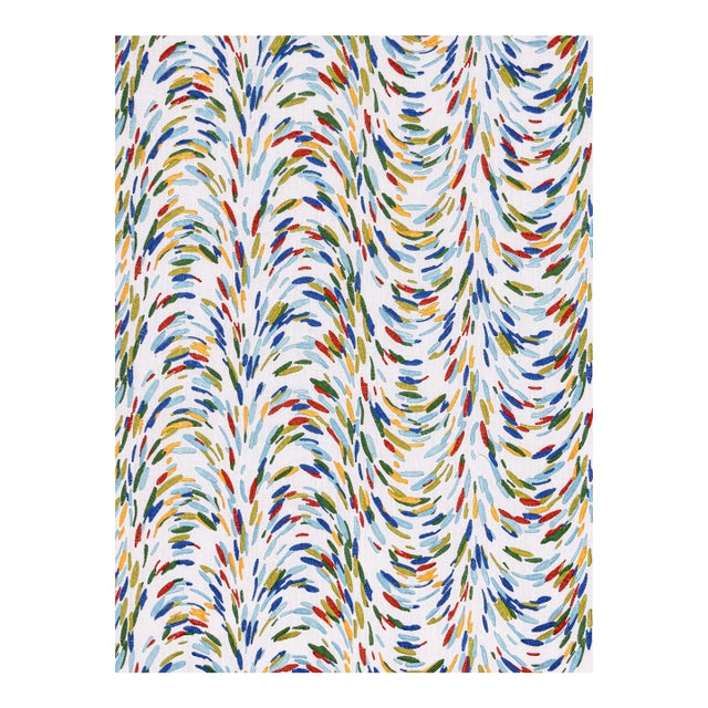 Sample - The House of Scalamandré Fountain Embroidery Fabric, Tropical Blue For Sale