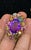 Art Deco Bochic "Orient" Vintage Multi Tourmaline & Amethyst Ring - 18K Gold & Silver For Sale - Image 3 of 18