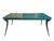 Refined vintage table from the 1950s/60s, featuring a green faux-marble glass top and a black lacquered wooden frame. The...