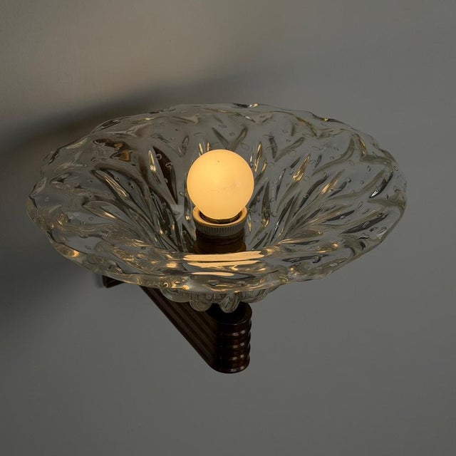 Bullicante Glass Wall Sconces by Barovier & Toso for Erco, 1940s, Set of 2 For Sale - Image 11 of 16