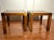 Campaign Style Parquet Solid Wood & Brass Side Tables, a Pair For Sale - Image 9 of 10