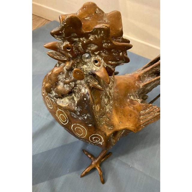 Lost-Wax Cast Bronze Gallo Rooster Sculpture attributed to Luciano Minguzzi, 1970s For Sale - Image 9 of 17