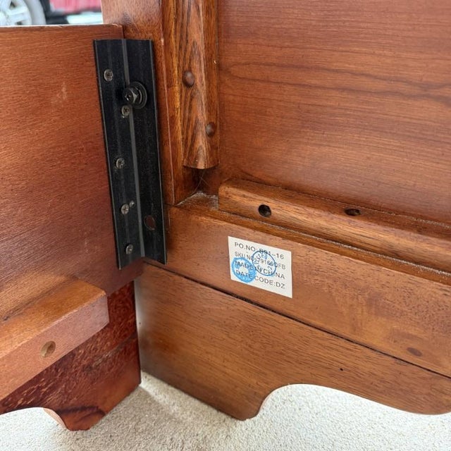 Cherry Finish Queen Size Paneled Bed Frame For Sale - Image 12 of 12