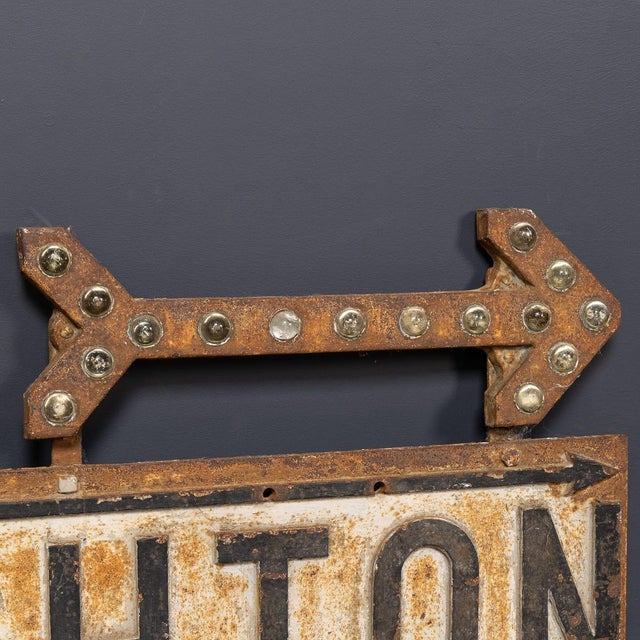 Vintage English Cast Iron with Black and White Enamel Brighton Sign, 1940s For Sale - Image 10 of 11