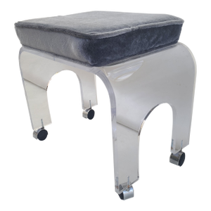1970s Lucite Waterfall Vanity Stool