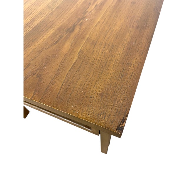 1970s Lane Mid-Century Modern End Table With Basketweave Drawer Front For Sale - Image 11 of 11