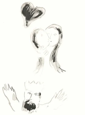 Original 1950 Lithograph "Le Pere Cruel" From "Contes De Boccace" by Marc Chagall