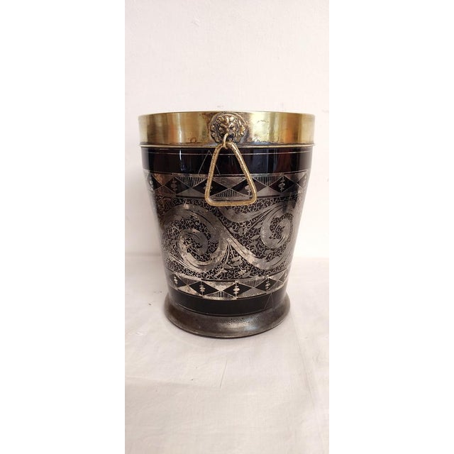 Glass and Brass Cooler, France, 1950s For Sale - Image 9 of 11