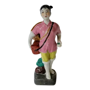 Chinese Cultural Revolution Porcelain Figurine of a Young Woman