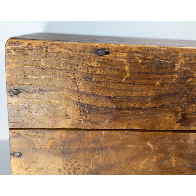 19th Century American Primitive Country Red Storage Box With Wallpaper Interior For Sale - Image 14 of 14