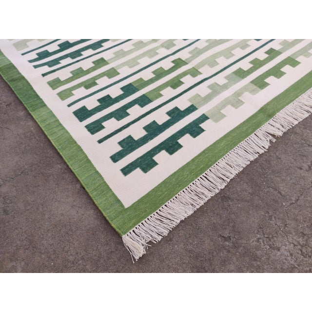 Not Yet Made - Made To Order Handmade Cotton Natural Vegetable Dyed Reversible Green Marianne Rug - 9'x12' For Sale - Image 5 of 11