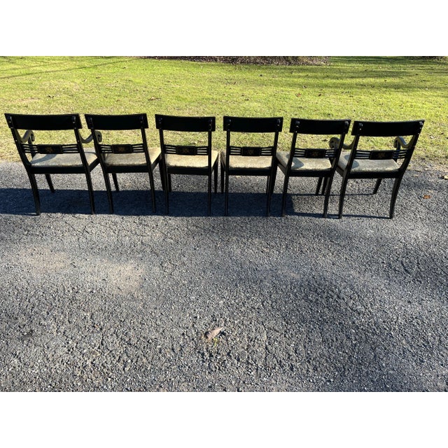 Chinoiserie Painted Dining Chairs Set of 6 For Sale - Image 4 of 12