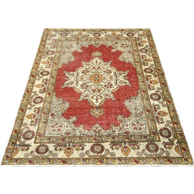 1960s Turkish Oushak Rug For Sale In Los Angeles - Image 6 of 6