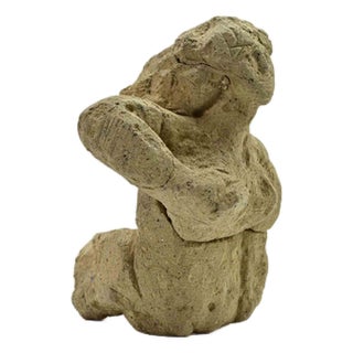 Sirio Pellegrini, Woman Sculpture, Hand Carved Terracotta, 1960s For Sale