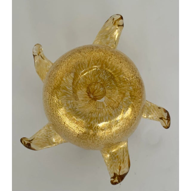 Modern Organic Gold Fleck Modern Art Glass Vase For Sale - Image 3 of 5