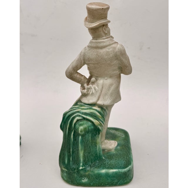 Bretby Art Pottery Dickens Figures, Mr. Micawber and Uriah Heep Pair, England Early 20th Century For Sale - Image 11 of 17