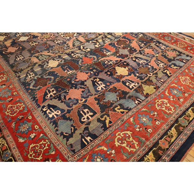 Zabihi Collection Oversize Antique Persian Bidjar Carpet For Sale - Image 4 of 12