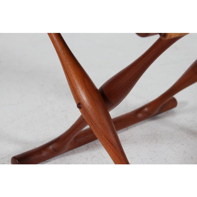 Vintage Danish Stool in Teak and Leather by Poul Hundevad, 1960s For Sale - Image 6 of 10