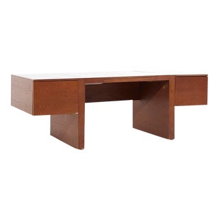 Roger Sprunger for Dunbar Mid Century Executive Oak Desk For Sale