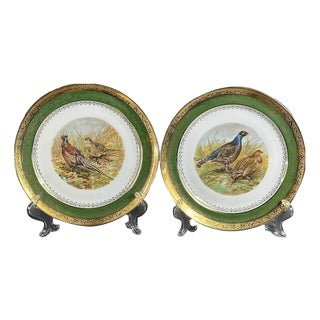 Porcelain Plates with Pheasants from Limoges, France, 1900s, Set of 2 For Sale