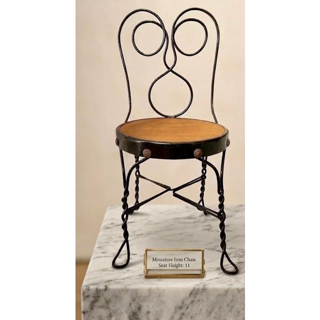 Antique Restored Early 20th C. Child's Twisted Wrought Iron Ice Cream Parlor Chair For Sale - Image 10 of 13