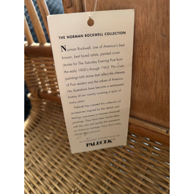 Coastal 1970s Palecek Norman Rockwell Magazine Bamboo and Wicker Basket For Sale - Image 3 of 5