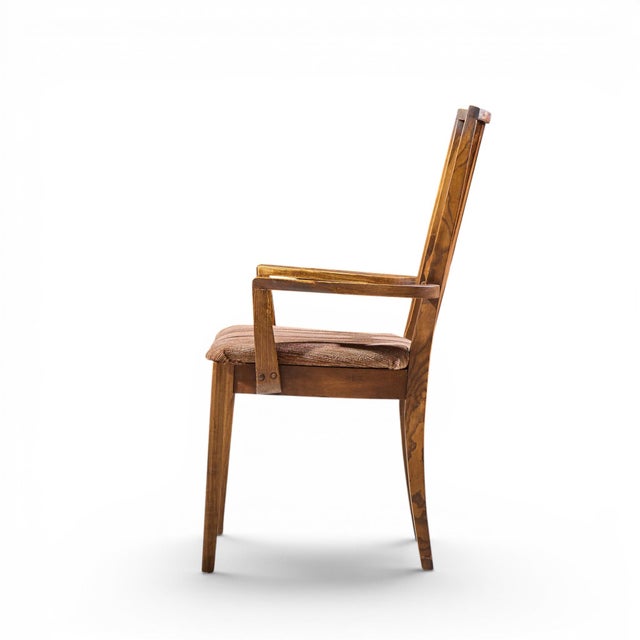Broyhill Brasilia Broyhill Brasilia Mid Century Walnut Arm Dining Chair For Sale - Image 4 of 9