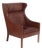 Model 2204 Wing Chair in Brown Leather by Børge Mogensen for Fredericia, 1974 For Sale