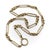 This 14k gold chain features an elongated paperclip link, alternated with a fettered knot that folds itself into an...