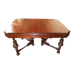 1900s Antique French Renaissance Mahogany Gothic Dinning Table