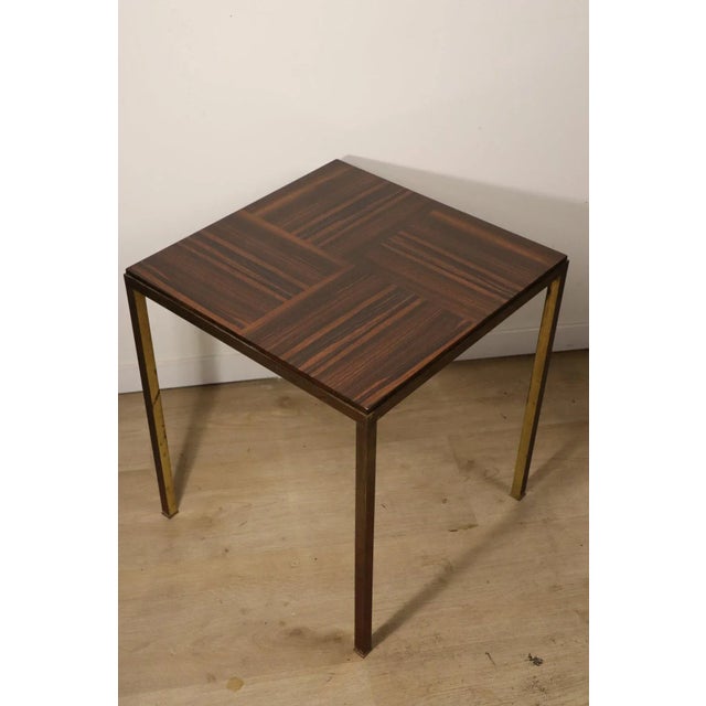 Mid-Century Modern Vintage Rosewood and Bronze Side Table, 1960 For Sale - Image 3 of 18