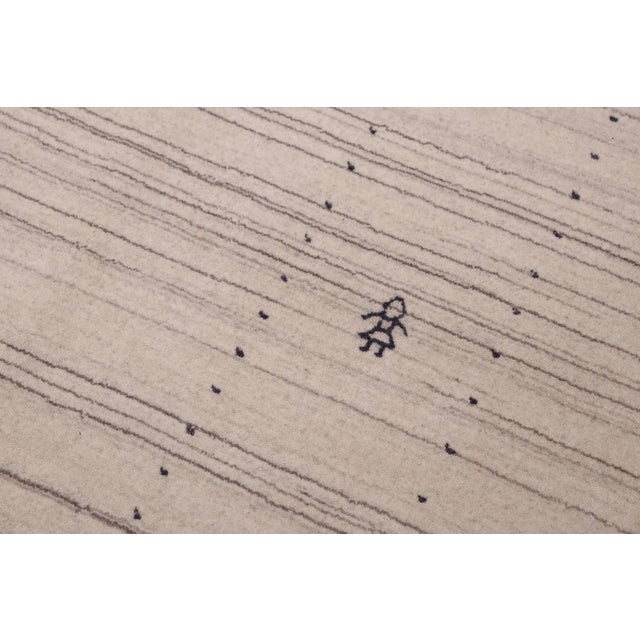 Textile Contemporary Gabbeh Donald Ivory Wool Rug - 9'0''x12'0'' For Sale - Image 7 of 9
