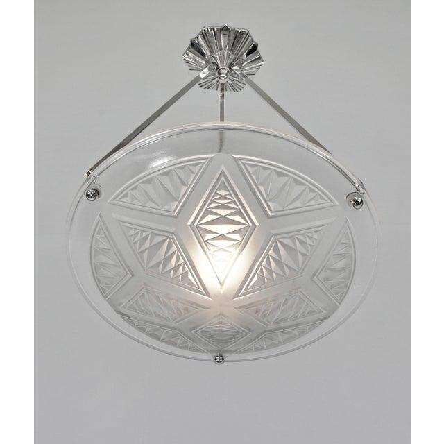Art Deco French Art Deco Pendant Light by Pierre Maynadier 1930 France For Sale - Image 3 of 8
