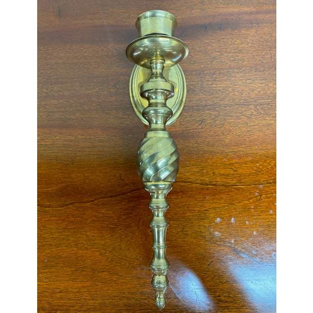 Vintage Gatco Mid Century Style Solid Brass Wall Sconce For Sale - Image 10 of 10