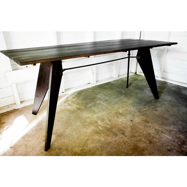 MidCentury Prouve Style Black Dining Utility Table Chairish