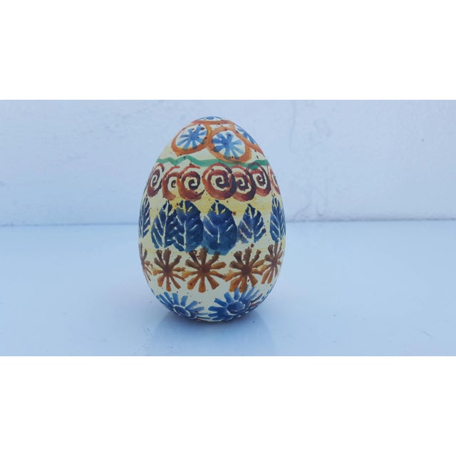 Italian Hand Painted Eggs Shape Decorative Ceramic Vases For Sale - Image 4 of 7