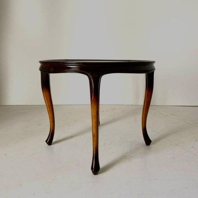 1930s French Art Deco Coffee Table, Beech Wood & Glass, Curved Design An elegant Art Deco coffee / side table beautifully...