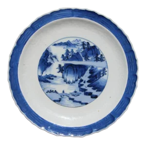 1900s Antique Japanese Export Porcelain Saucer, Marked