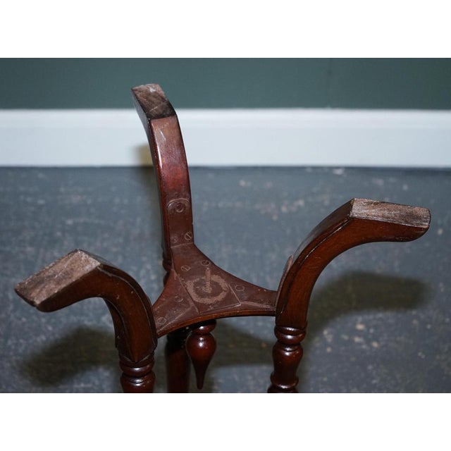 Hexagon Side Table in Hardwood with Curved Spade Feet For Sale - Image 14 of 16