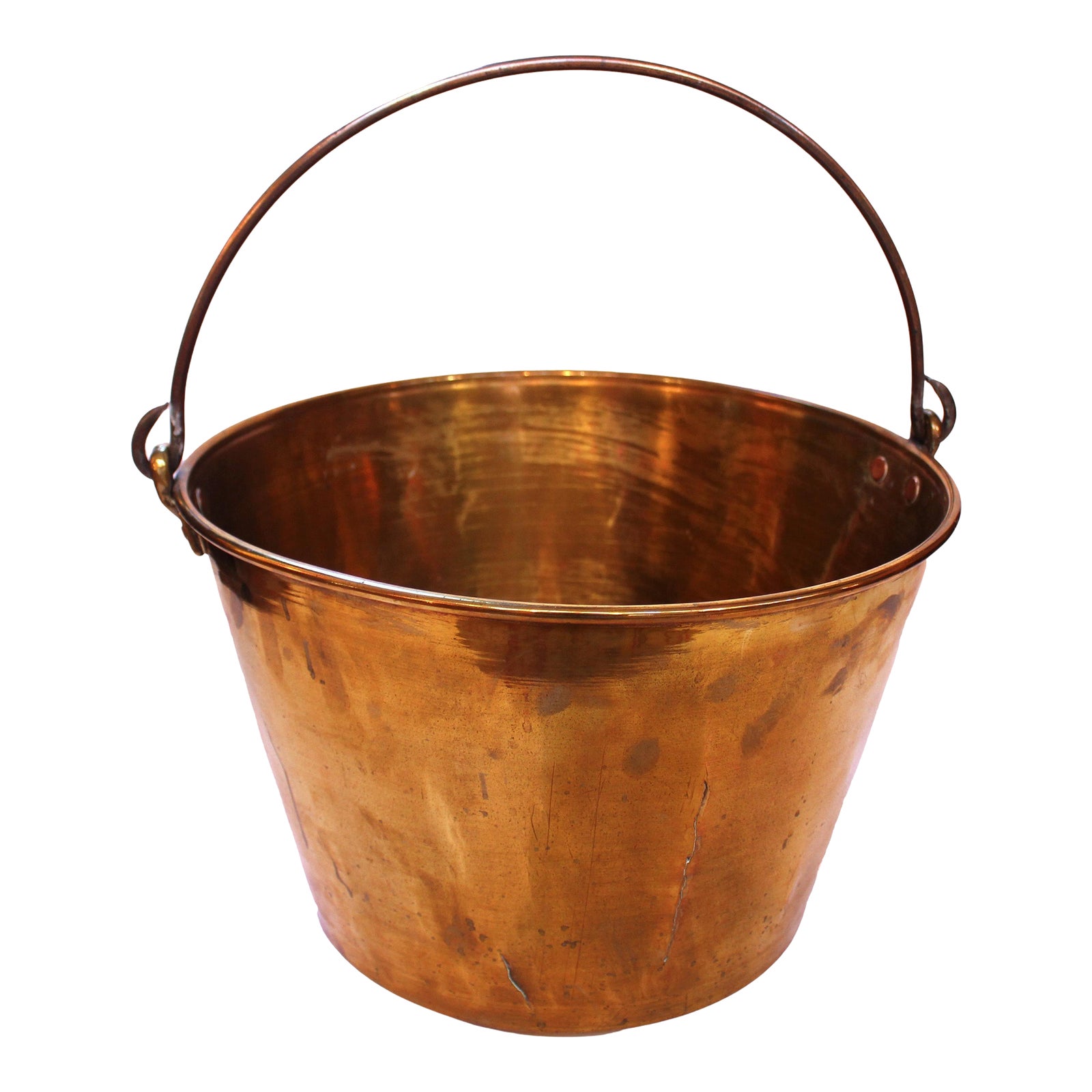 Circa 1860s Brass Water Bucket With Swing Handle, English | Chairish