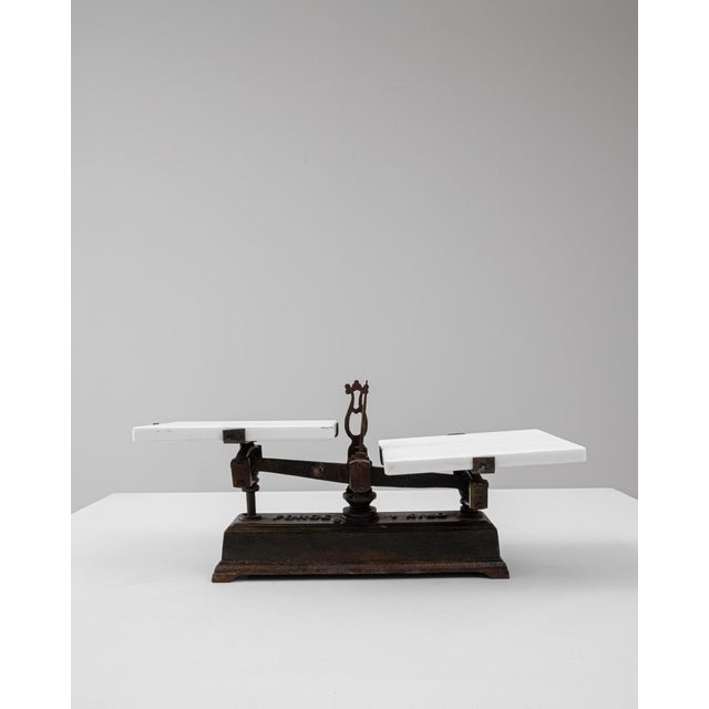 Metal 19th Century French Iron & Marble Scale For Sale - Image 7 of 18