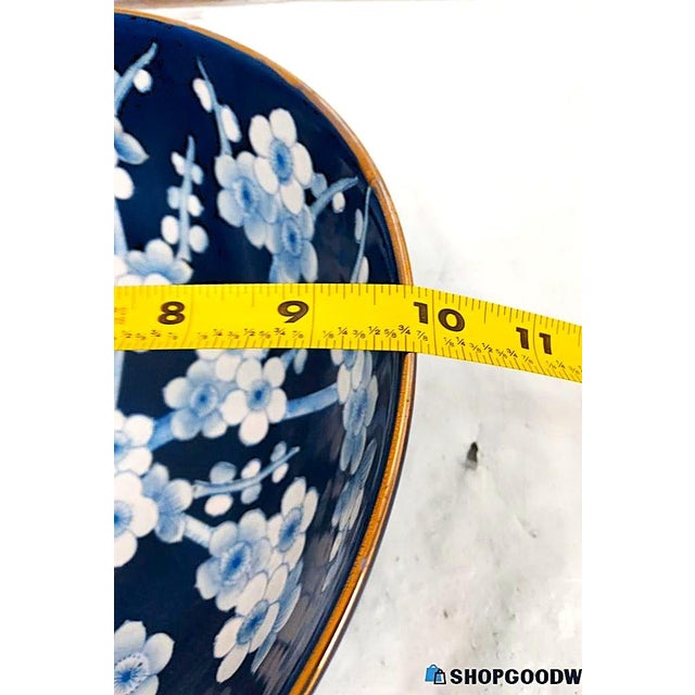Late 20th Century Chinese Cherry Blossom Bowl on a Wooden Stand For Sale - Image 5 of 11